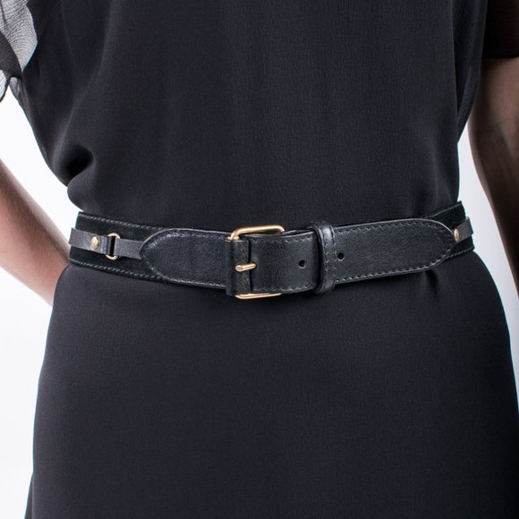 BALENCIAGA BLACK CLASSIC BELT | WOMENS SIZE 90CM - Picture 1 of 4